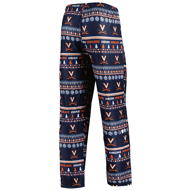 Men's Concepts Sport Navy Virginia Cavaliers Swivel Long Sleeve Top & Pants Sleep Set