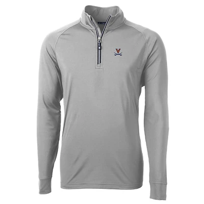 Veste pull-over zippée quart de tour en tricot écologique Adapt pour homme, coupe-vent et buck, gris, des Virginia Cavaliers, grande taille