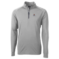 Veste pull-over zippée quart de tour en tricot écologique Adapt pour homme, coupe-vent et buck, gris, des Virginia Cavaliers, grande taille