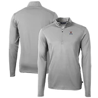 Pull zippé en piqué écologique recyclé pour homme, coupeur et buck, gris, Virginia Cavaliers, grandes tailles, Virtue