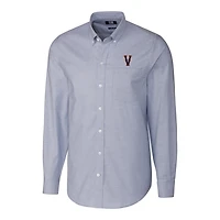Men's Cutter & Buck Light Blue Virginia Cavaliers Vault Stretch Oxford Long Sleeve Button-Down Shirt