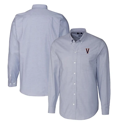 Men's Cutter & Buck Light Blue Virginia Cavaliers Vintage Vault Big Tall Oxford Long Sleeve Button-Down Shirt