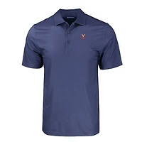 Men's Cutter & Buck Navy Virginia Cavaliers Pike Eco Tonal Geo Print Stretch Recycled Polo