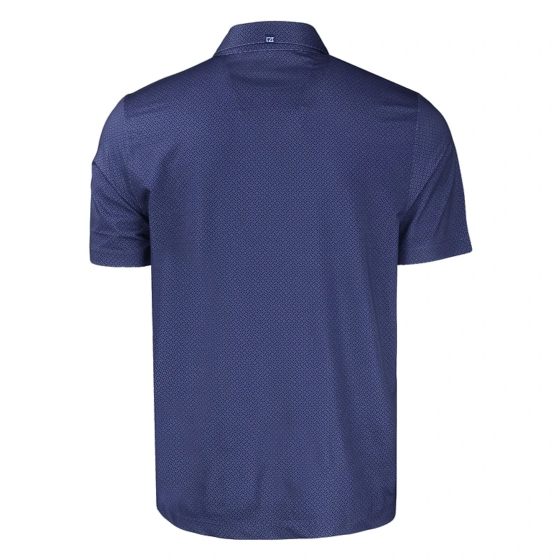Men's Cutter & Buck Navy Virginia Cavaliers Pike Eco Tonal Geo Print Stretch Recycled Polo
