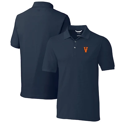 Polo Cutter & Buck Navy Virginia Cavaliers Vintage Advantage Tri-Blend DryTec Piqué pour homme