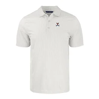 Men's Cutter & Buck White/Gray Virginia Cavaliers Pike Eco Symmetry Print Stretch Recycled Polo