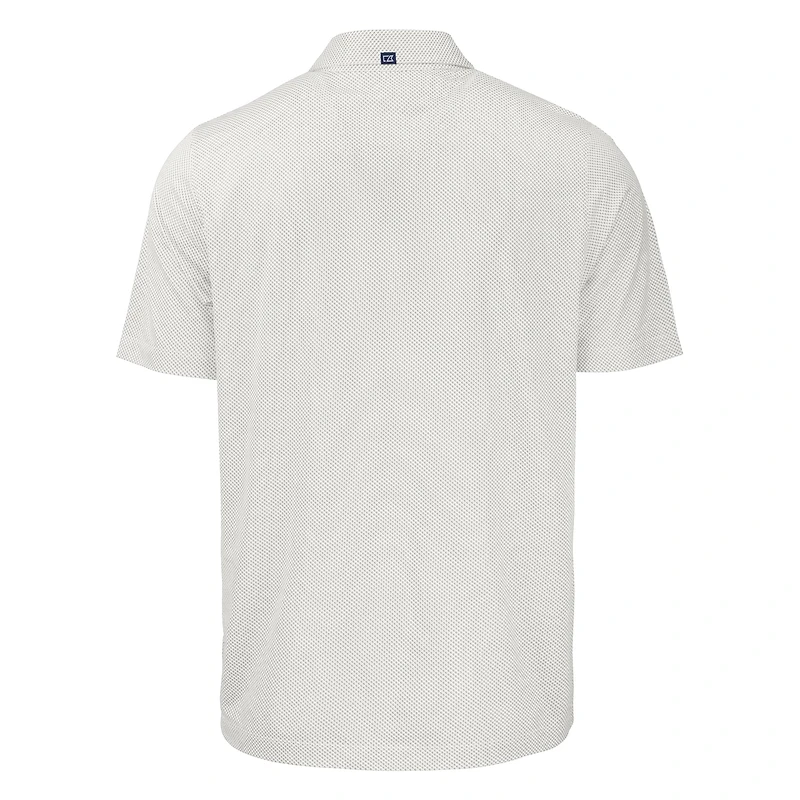 Men's Cutter & Buck White/Gray Virginia Cavaliers Pike Eco Symmetry Print Stretch Recycled Polo
