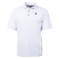 Men's Cutter & Buck White Virginia Cavaliers Big Tall Virtue Eco Pique Tile Print Recycled Polo