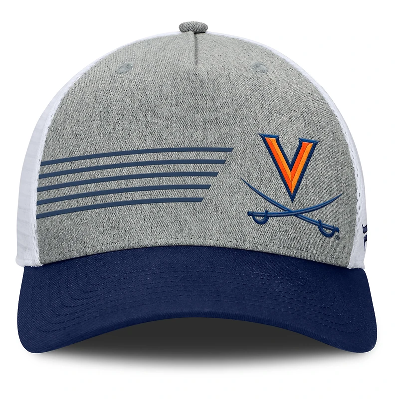 Men's Fanatics Heather Gray/Navy Virginia Cavaliers Profile Trucker Adjustable Hat