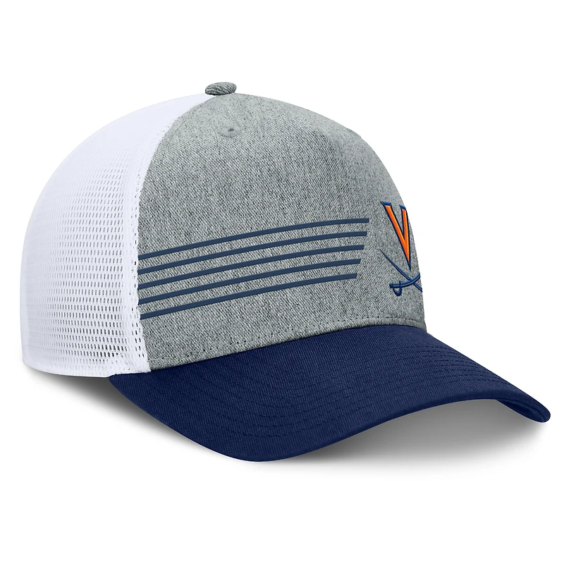 Men's Fanatics Heather Gray/Navy Virginia Cavaliers Profile Trucker Adjustable Hat