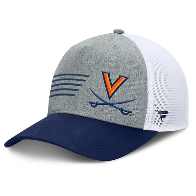 Men's Fanatics Heather Gray/Navy Virginia Cavaliers Profile Trucker Adjustable Hat