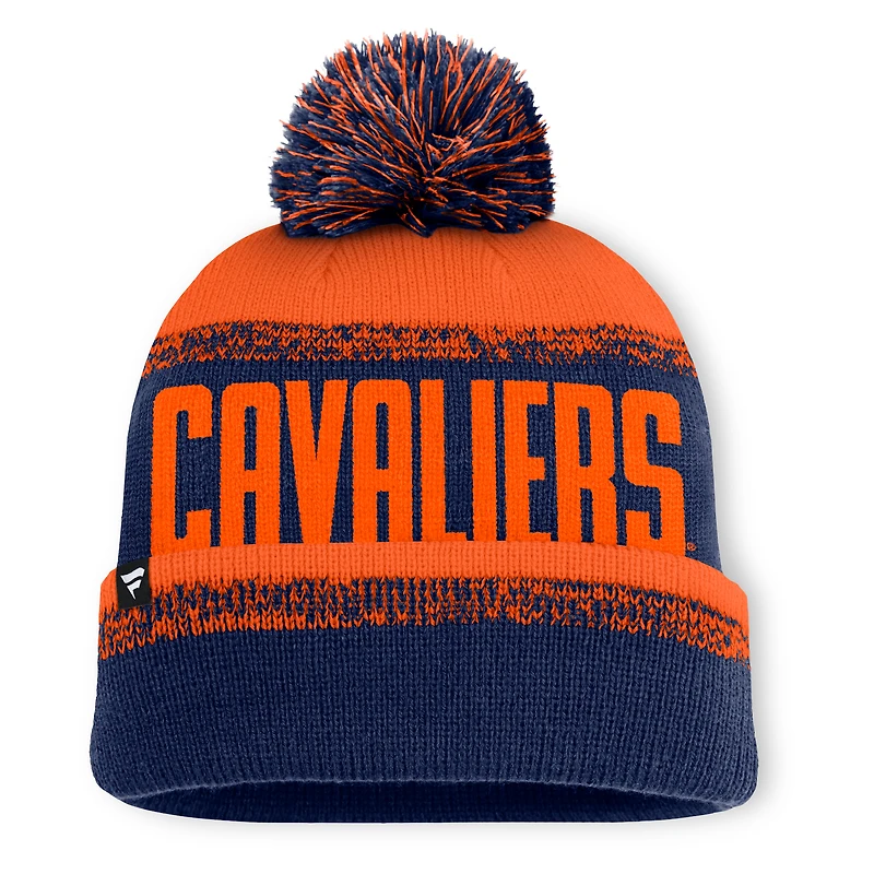 Men's Fanatics Navy/Orange Virginia Cavaliers Thrive Cuffed Knit Hat with Pom