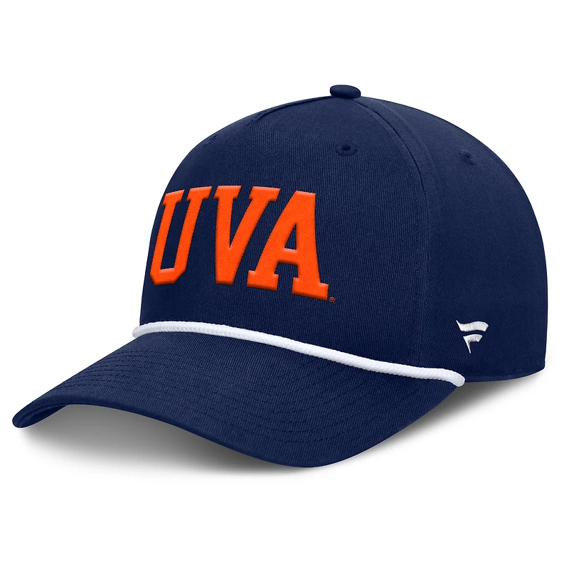 Casquette ajustable Fanatics Navy Virginia Cavaliers pour homme, modèle Foul Ball Rope