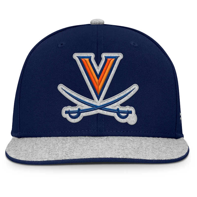 Casquette snapback en loden bleu marine des Virginia Cavaliers pour homme