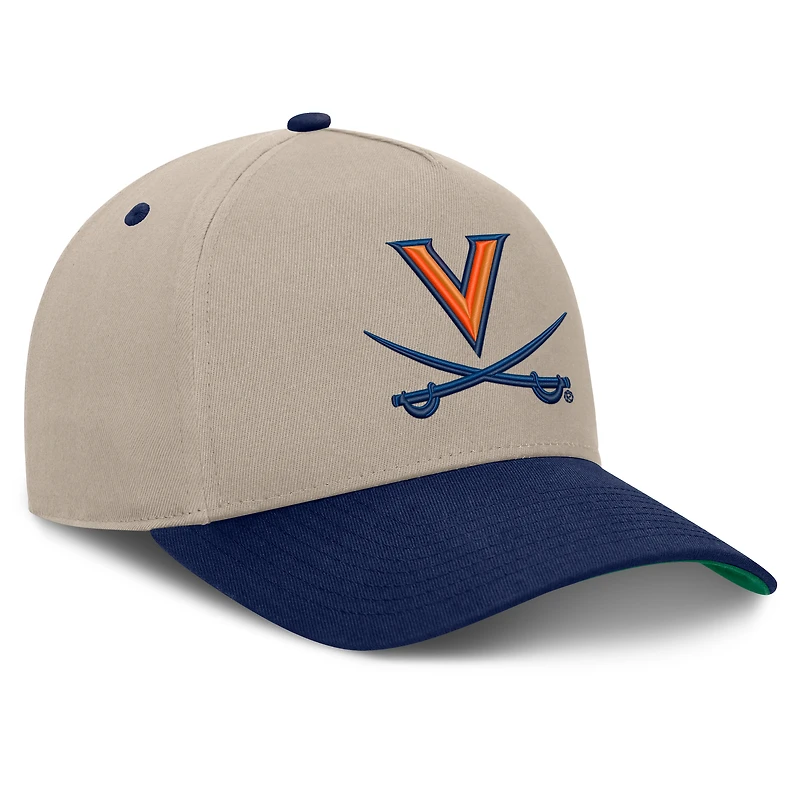 Men's Fanatics  Stone/Navy Virginia Cavaliers Veteran Two-Tone Adjustable Hat
