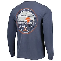 Men's Navy Virginia Cavaliers Circle Campus Scene Long Sleeve T-Shirt