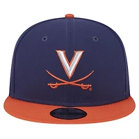 Casquette Snapback bicolore 9FIFTY bleu marine Virginia Cavaliers de New Era pour homme