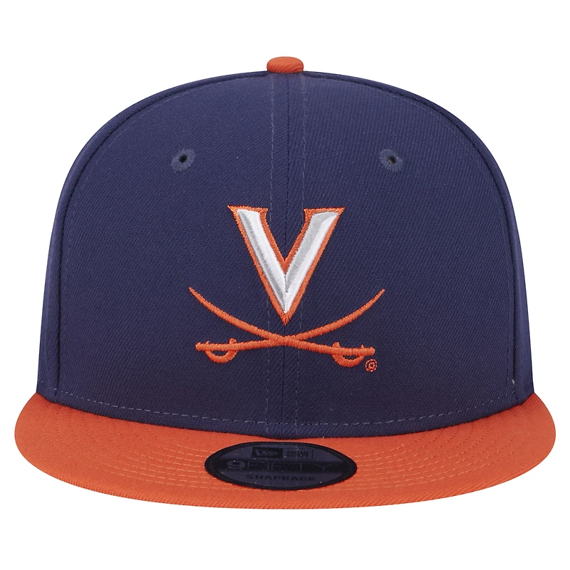 Men's New Era Navy/Orange Virginia Cavaliers Two-Tone 9FIFTY Snapback Hat
