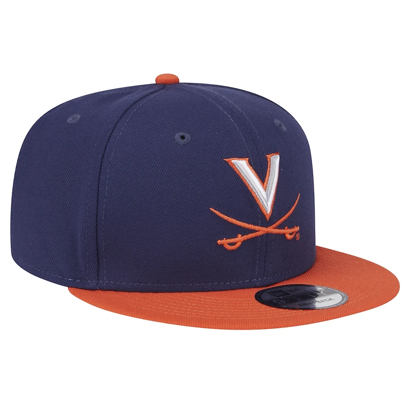 Men's New Era Navy/Orange Virginia Cavaliers Two-Tone 9FIFTY Snapback Hat