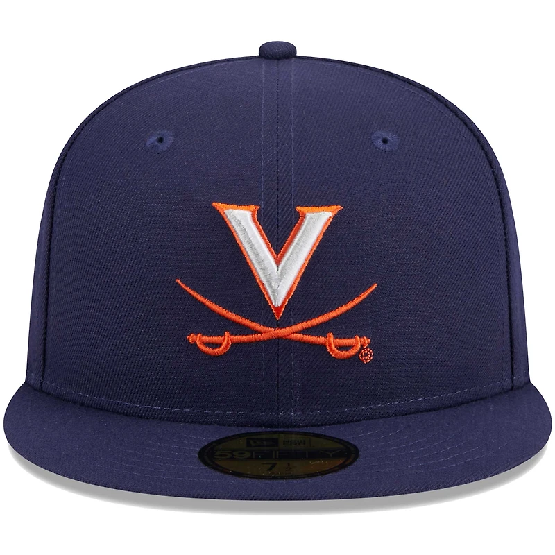Casquette ajustée 59FIFTY bleu marine des Virginia Cavaliers de New Era pour homme