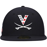 Casquette ajustée 59FIFTY New Era pour hommes, Virginia Cavaliers rouge, blanc et Hoo