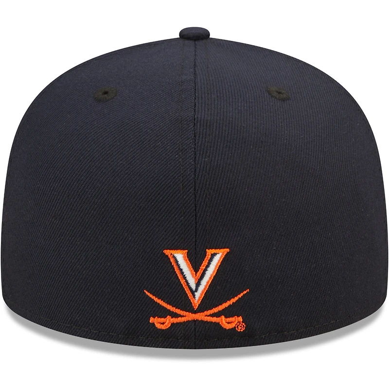 Men's New Era Navy Virginia Cavaliers Script Original 59FIFTY Fitted Hat