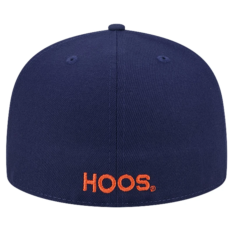 Men's New Era Navy  Virginia Cavaliers Throwback 59FIFTY Fitted Hat