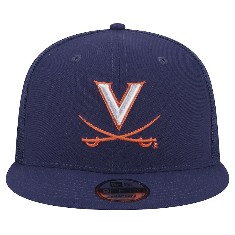 Casquette snapback 9FIFTY Trucker bleu marine pour homme de New Era Virginia Cavaliers