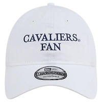 Casquette ajustable New Era blanche Virginia Cavaliers Fan 9TWENTY pour homme