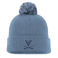 Bonnet Nike Virginia Cavaliers bleu pour homme, à revers ton sur ton et pompon