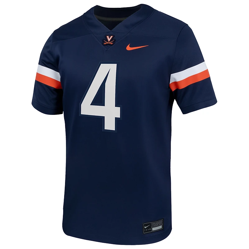 Maillot de football Nike Chandler Morris bleu marine pour homme, domicile des Virginia Cavaliers, match NIL