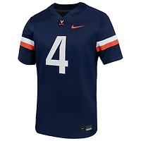 Maillot de football Nike Chandler Morris bleu marine pour homme, domicile des Virginia Cavaliers, match NIL