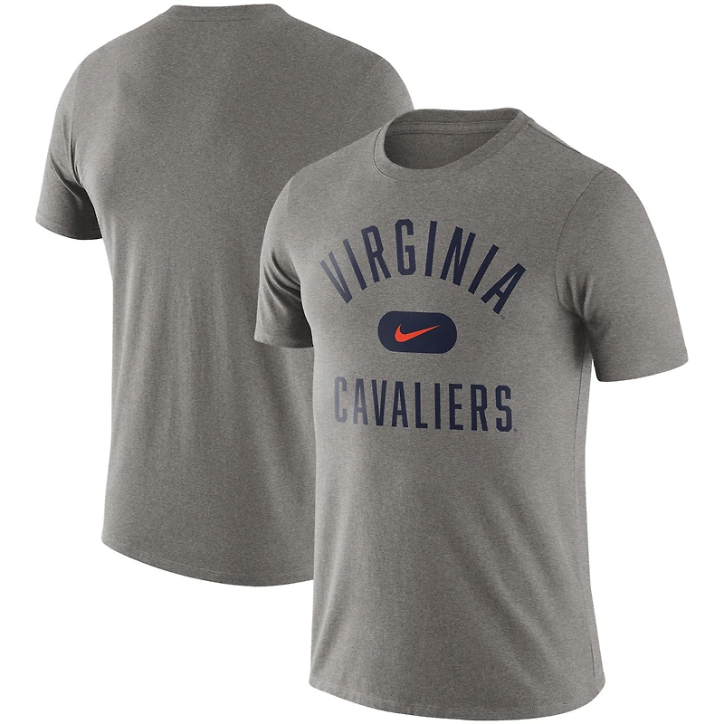 T-shirt Nike pour homme en gris chiné Virginia Cavaliers Team Arch