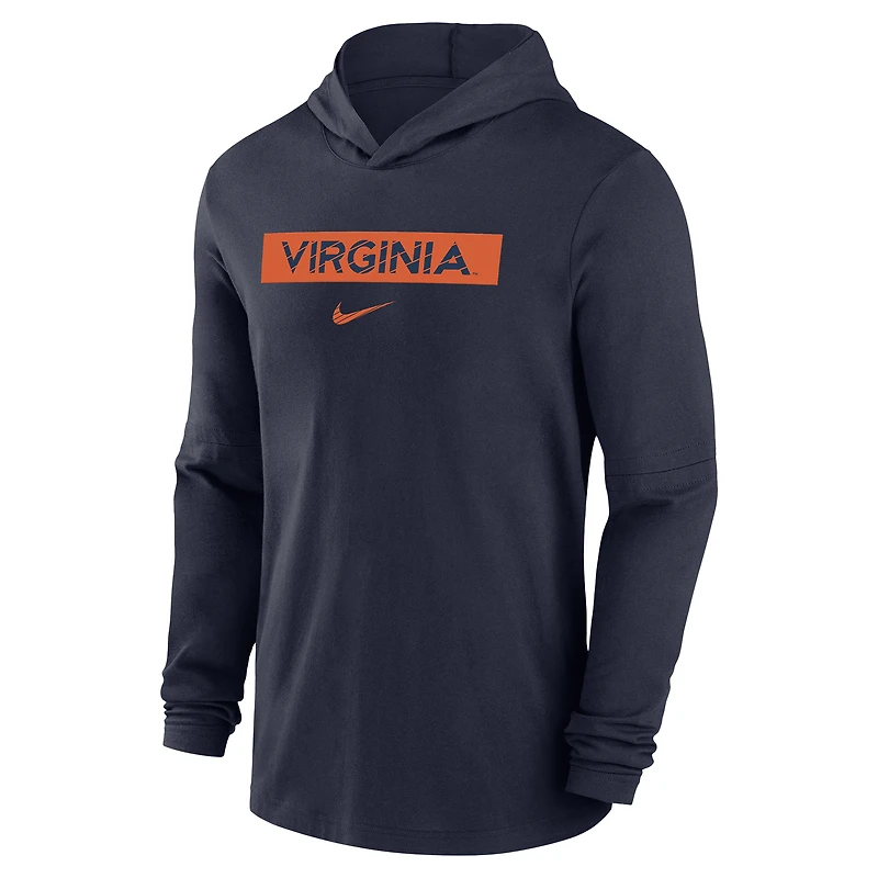 Sweat à capuche manches longues Nike Virginia Cavaliers 2024 Sideline Performance pour homme