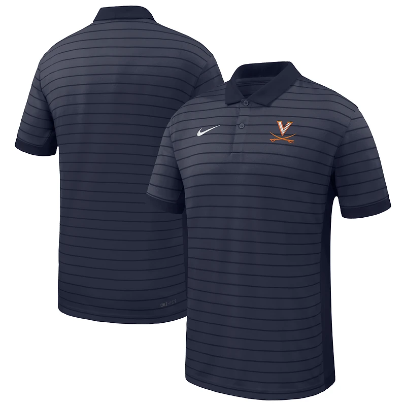 Men's Nike Navy Virginia Cavaliers 2025 Early Season Coaches Sideline Victory Stripe Performance Polo