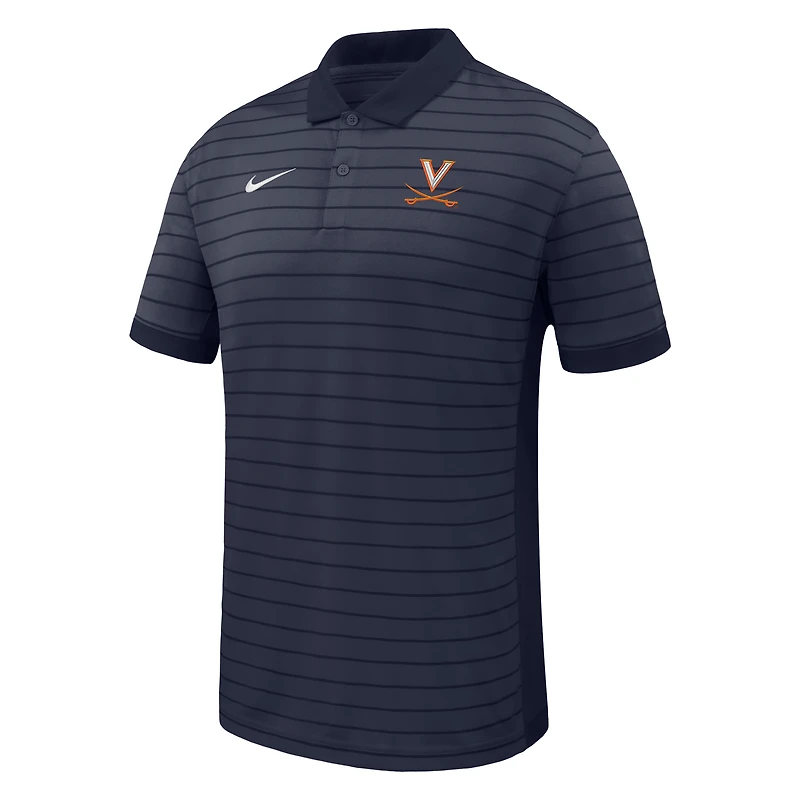 Men's Nike Navy Virginia Cavaliers 2025 Early Season Coaches Sideline Victory Stripe Performance Polo