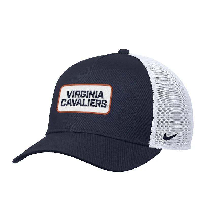 Casquette ajustable Nike Navy Virginia Cavaliers 2025 On-Field Rise Trucker Performance pour homme