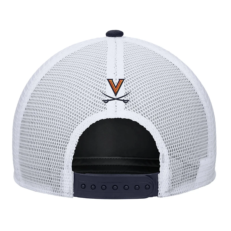 Men's Nike Navy Virginia Cavaliers 2025 On-Field Rise Trucker Performance Adjustable Hat