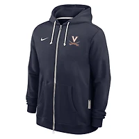 Men's Nike Navy Virginia Cavaliers 2025 Sideline Performance Full-Zip Hoodie