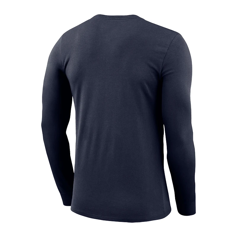 T-shirt de basket-ball Nike Navy Virginia Cavaliers Shootaround à manches longues pour homme