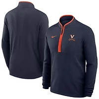 Pull-over Nike Virginia Cavaliers Basketball Victory Dri-FIT demi-zip bleu marine pour homme