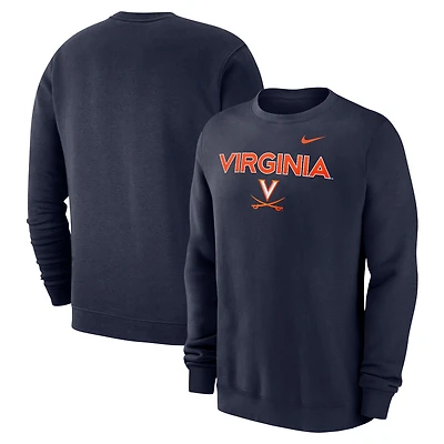 Men's Nike Navy Virginia Cavaliers Club Fleece Pullover Sweatshirt