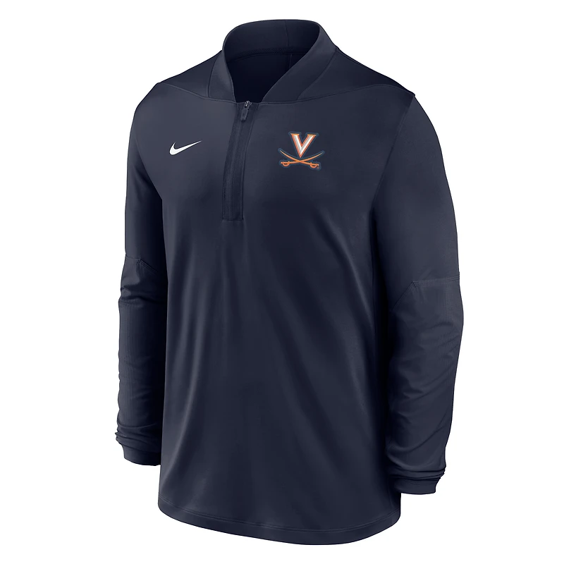 Pull Nike Virginia Cavaliers Dri-FIT à demi-zip bleu marine pour homme