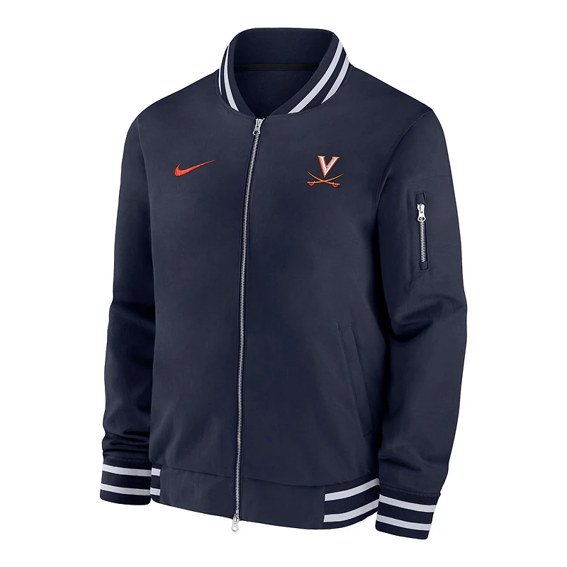 Men's Nike Navy Virginia Cavaliers Full-Zip Bomber Jacket