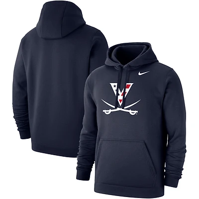 Men's Nike  Navy Virginia Cavaliers Red, White & Hoo Club Fleece Pullover Hoodie