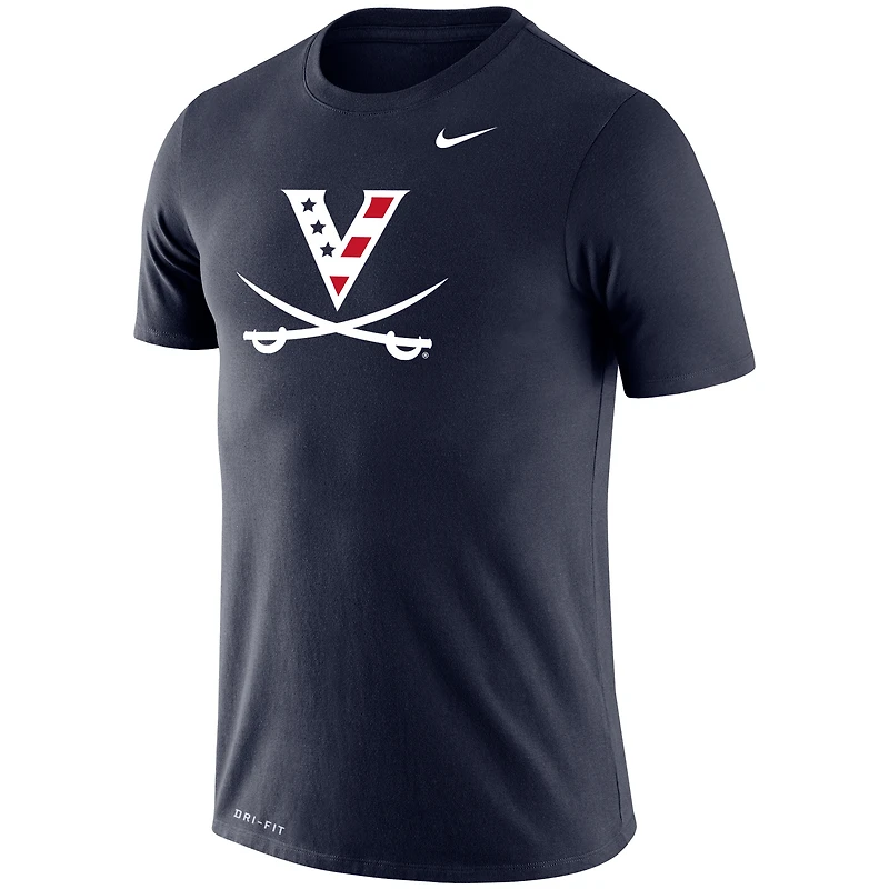 T-shirt pour homme Nike Virginia Cavaliers bleu marine, rouge, blanc et Hoo Performance Legend
