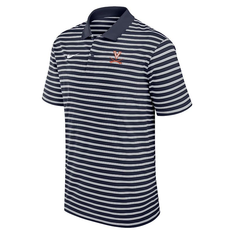Polo Nike bleu marine Virginia Cavaliers Victory Stripe Performance pour homme