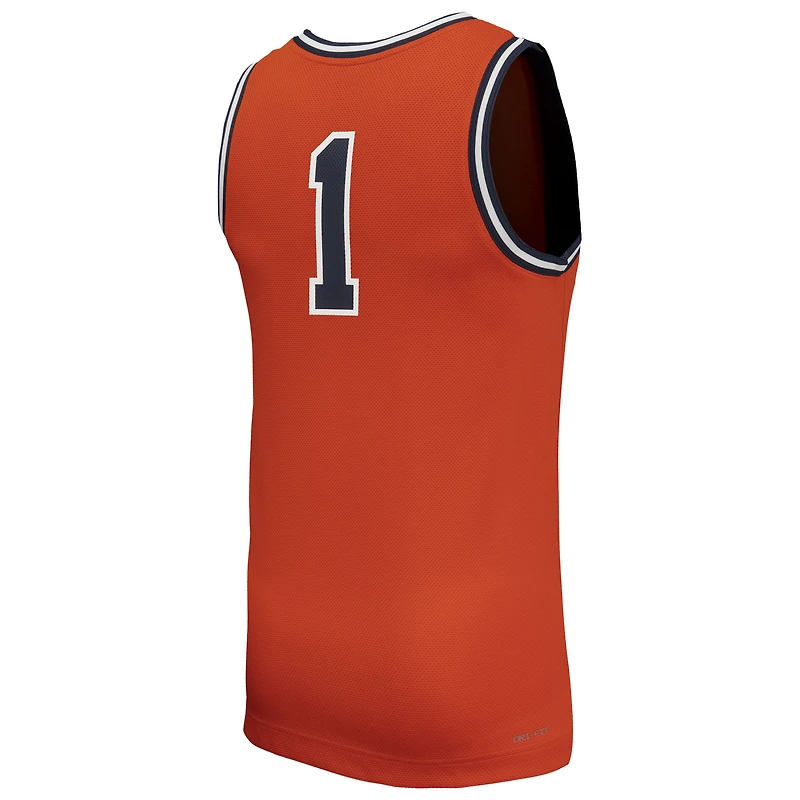 Maillot de basket-ball Nike #1 Orange Virginia Cavaliers Throwback Replica pour homme