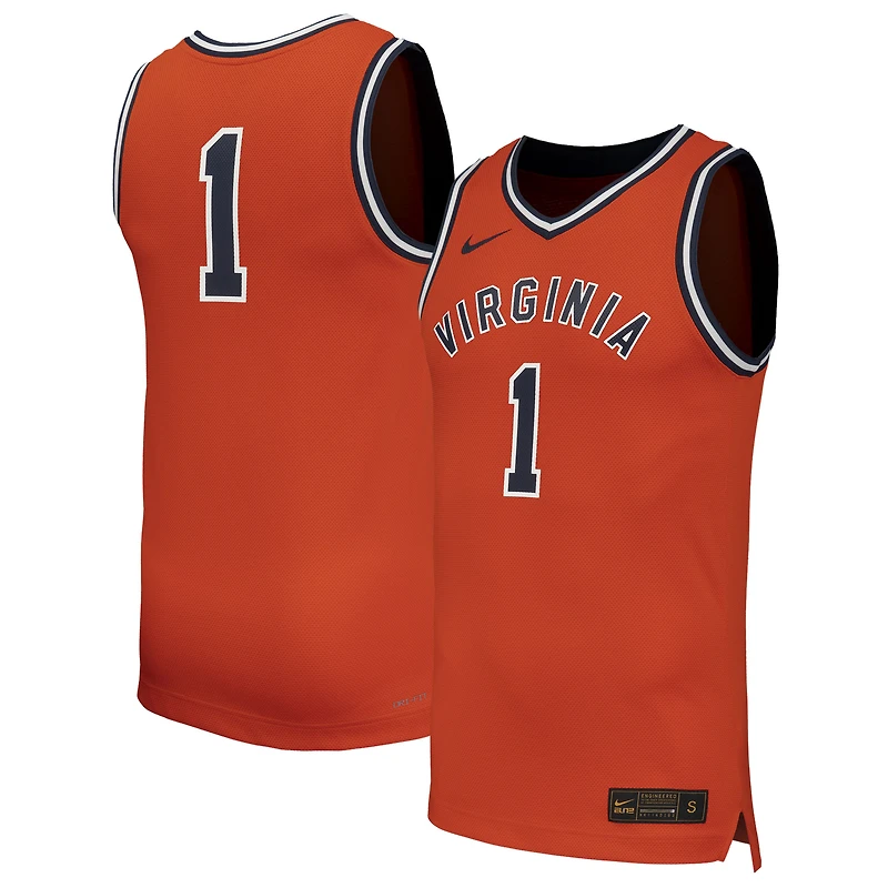 Maillot de basket-ball Nike #1 Orange Virginia Cavaliers Throwback Replica pour homme