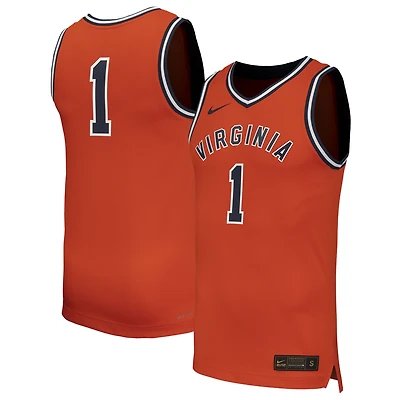 Maillot de basket-ball Nike #1 Orange Virginia Cavaliers Throwback Replica pour homme